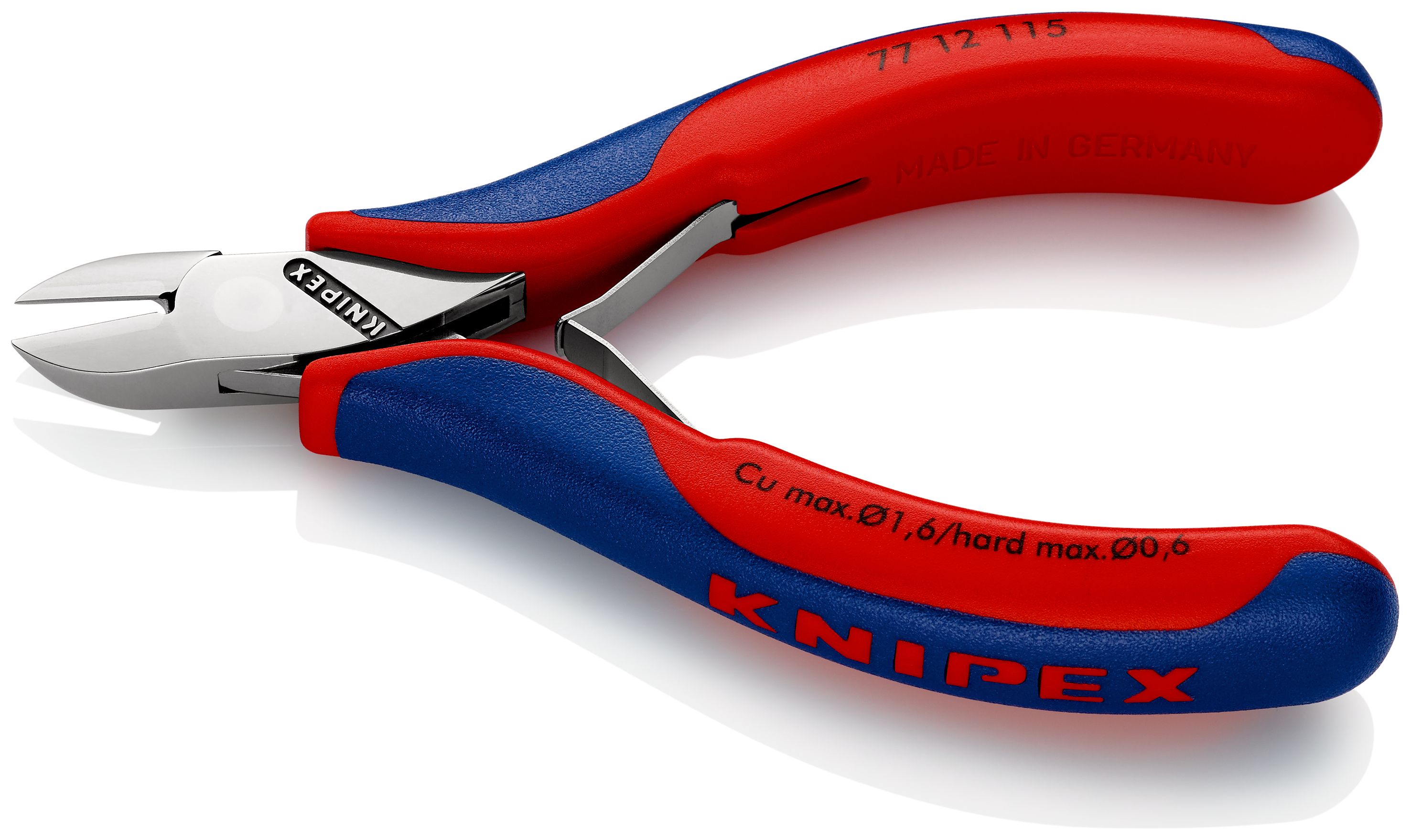 KNIPEX 77 12 115 Boční štípací kleště pro elektroniku S průvlečným kloubem s vícekomponentními rukojeťmi 115 mm