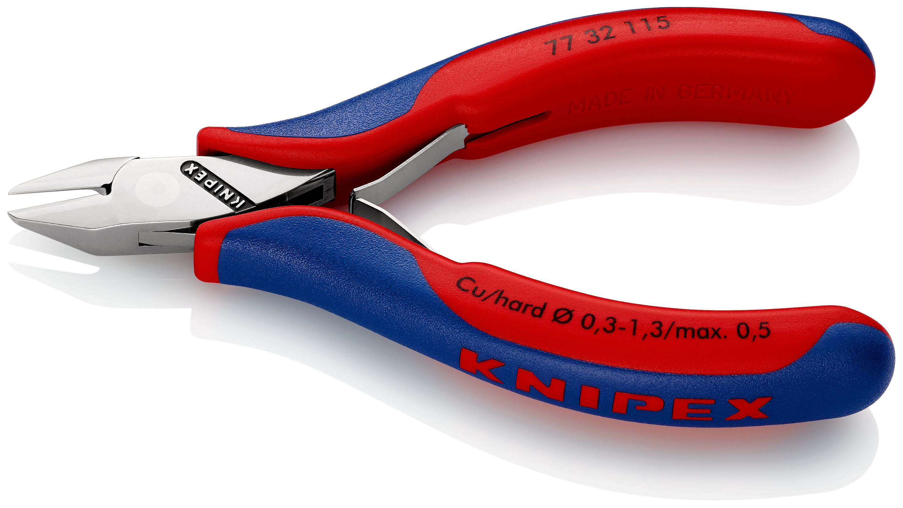 KNIPEX 77 32 115 Boční štípací kleště pro elektroniku S průvlečným kloubem s vícekomponentními rukojeťmi 115 mm