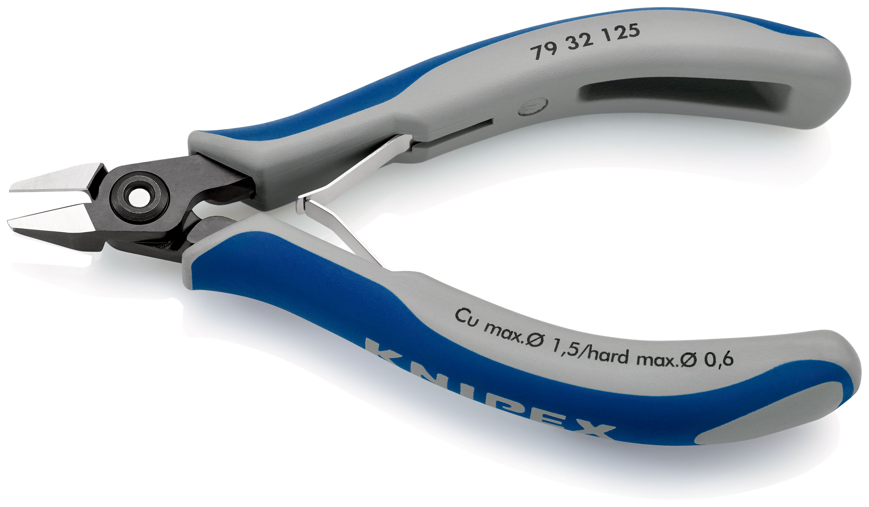 KNIPEX 79 32 125 Přesné boční štípací kleště na elektroniku s vícekomponentními rukojeťmi leštěné 125 mm