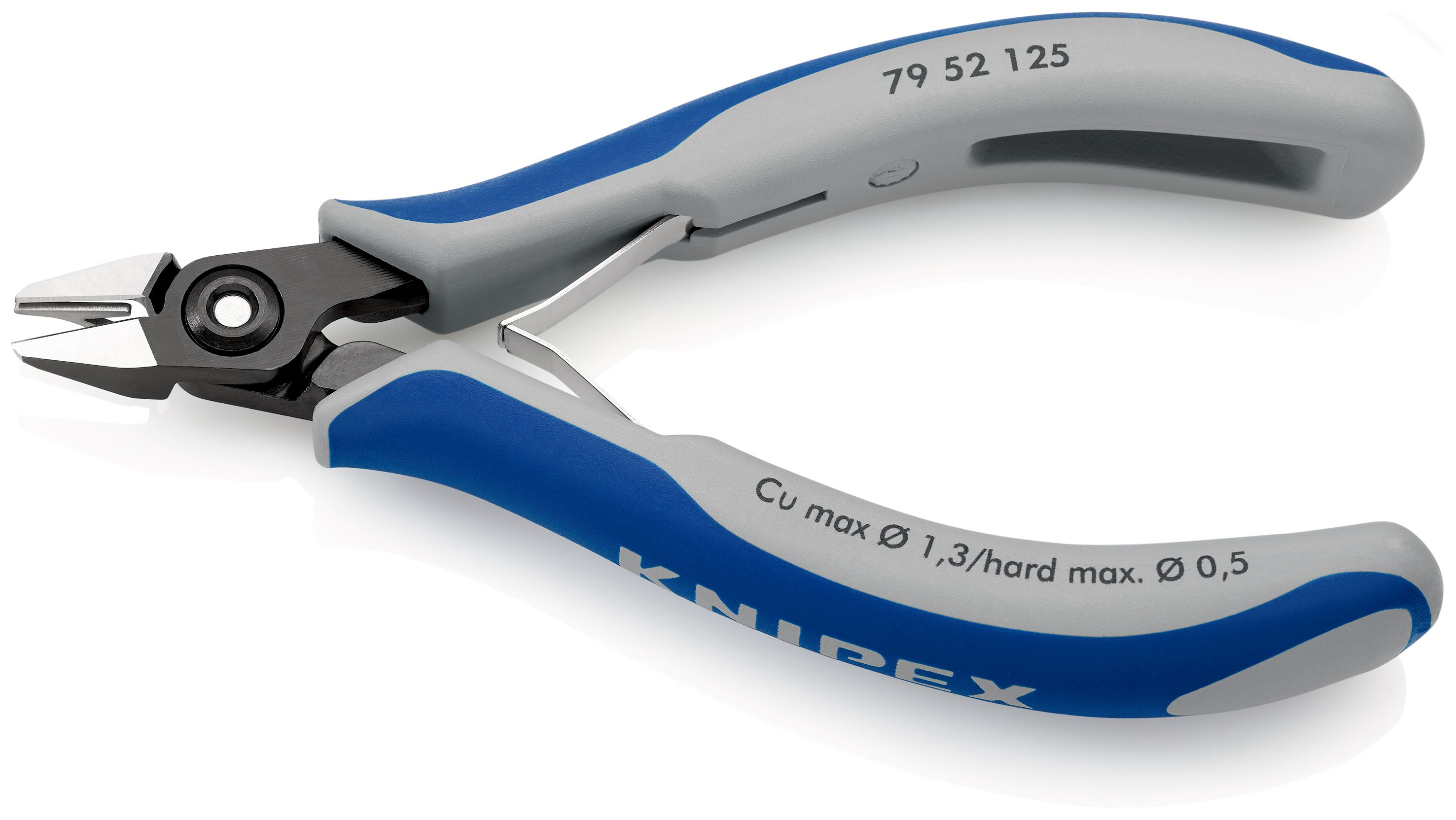 KNIPEX 79 52 125 Přesné boční štípací kleště na elektroniku s vícekomponentními rukojeťmi leštěné 125 mm