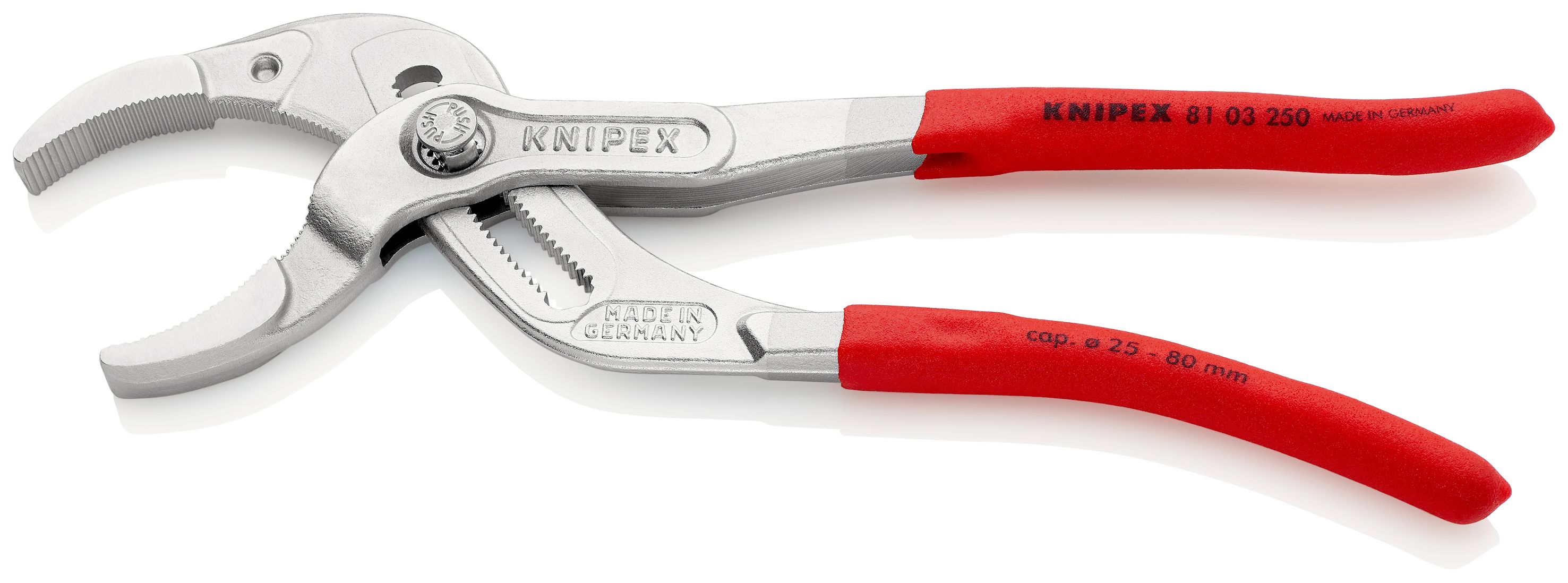 KNIPEX 81 03 250 Kleště na sifony a konektory potaženy neklouzavým plastem chromované 250 mm