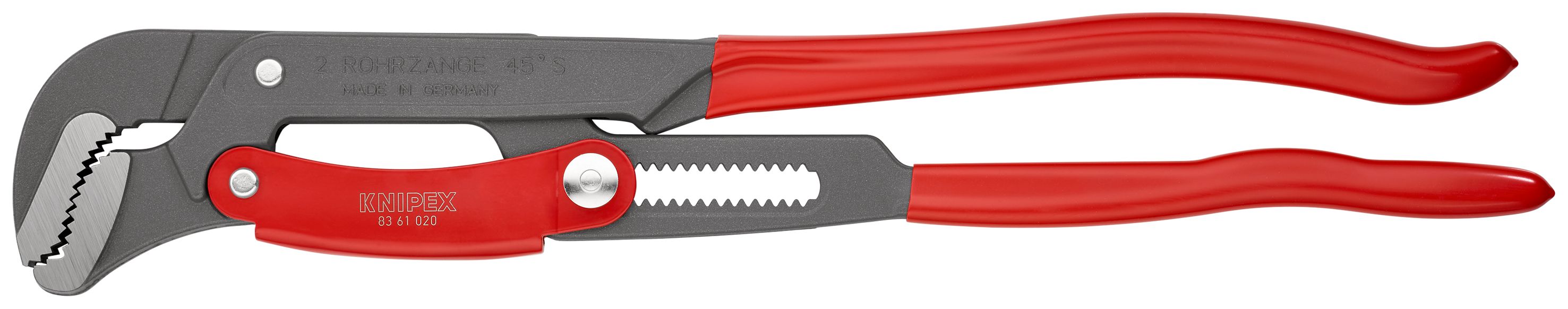 KNIPEX 83 61 020 Hasák s čelistmi ve tvaru S s rychlým nastavením potaženo plastem stříkáno šedou práškovou barvou 560 mm