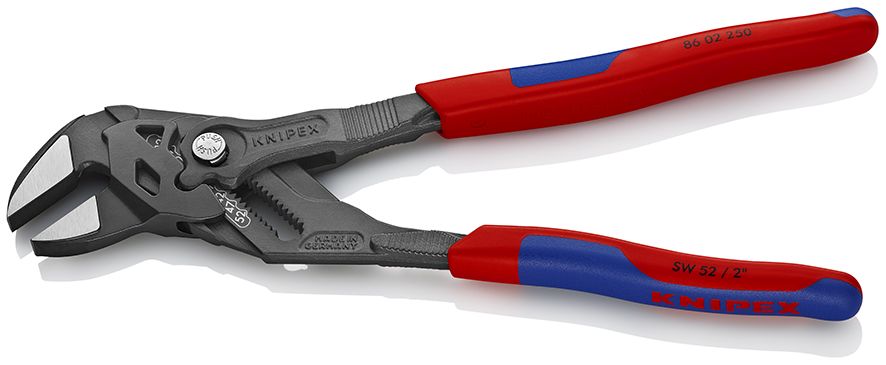 KNIPEX 86 02 250 Klešťové klíče kleště a klíč v jediném nástroji s vícekomponentními rukojeťmi fosfátováno atramentolem na šedo 250 mm
