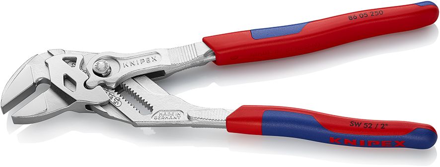 KNIPEX 86 05 250 Klešťový klíč kleště a klíč v jediném nástroji s vícekomponentními rukojeťmi chromované 250 mm