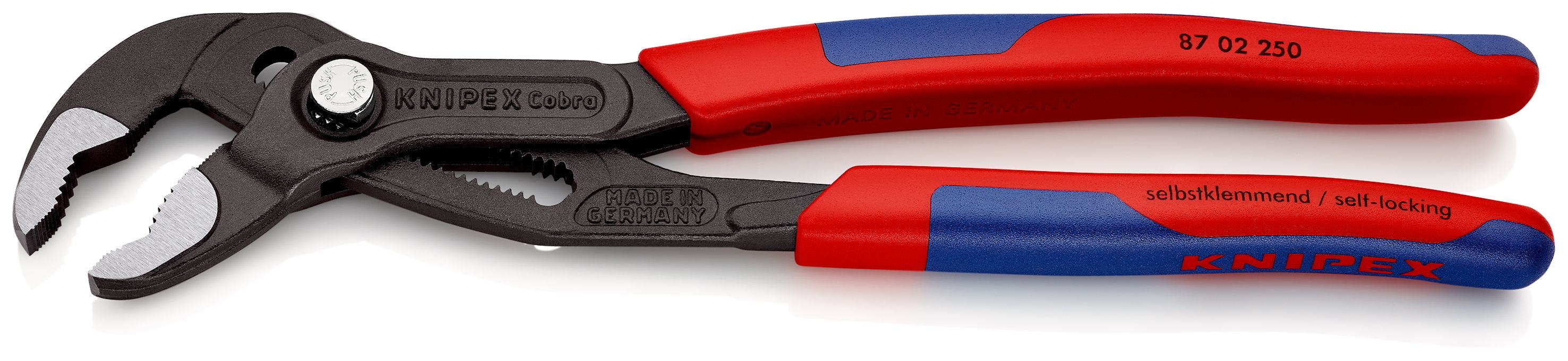 KNIPEX 87 02 250 Cobra® Kleště na vodní čerpadla Hightech s tenkými vícesložkovými návleky fosfátováno atramentolem na šedo 250 mm