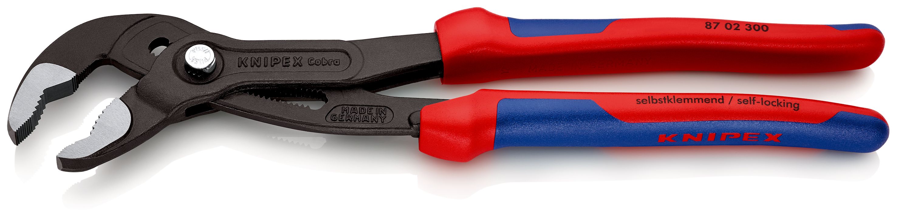 KNIPEX 87 02 300 Cobra® Kleště na vodní čerpadla Hightech s vícekomponentními rukojeťmi fosfátováno atramentolem na šedo 300 mm