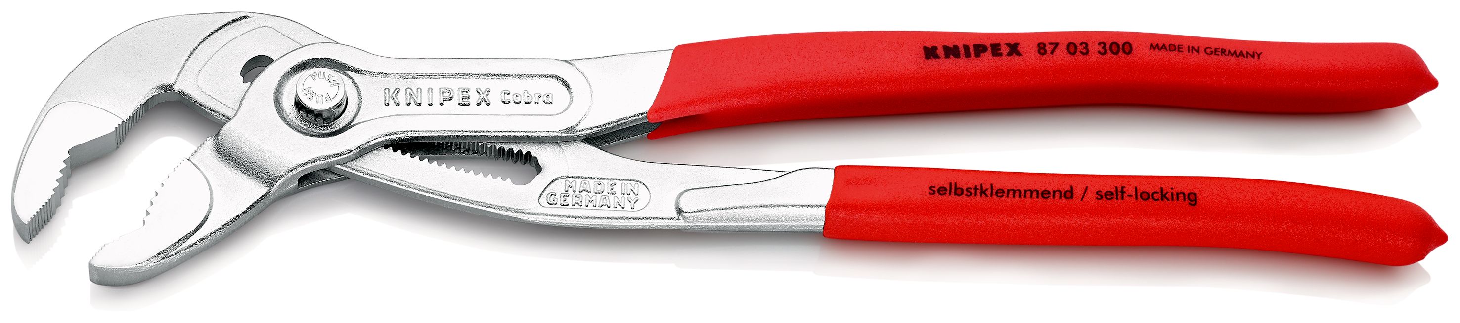 KNIPEX 87 03 300 Cobra® Kleště na vodní čerpadla Hightech potaženy neklouzavým plastem chromované 300 mm