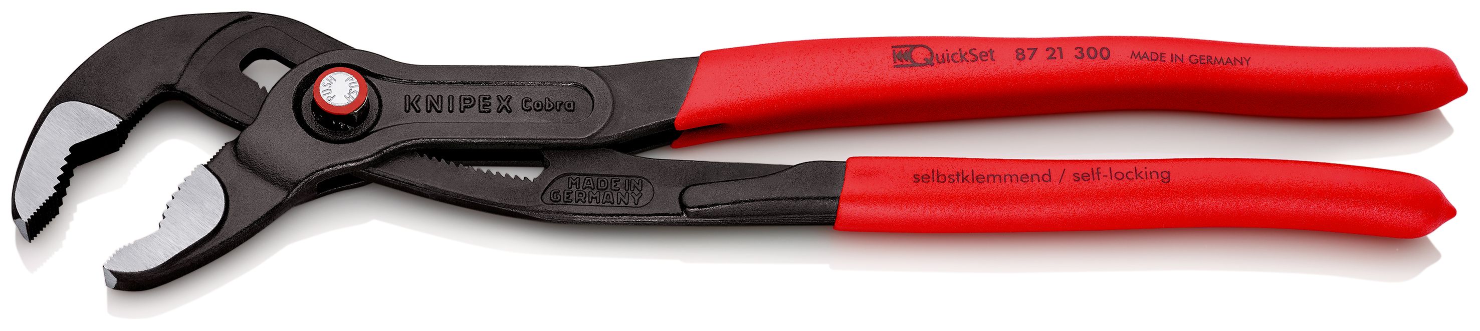 KNIPEX 87 21 300 Cobra® QuickSet Kleště na vodní čerpadla Hightech potaženy neklouzavým plastem fosfátováno atramentolem na šedo 300 mm