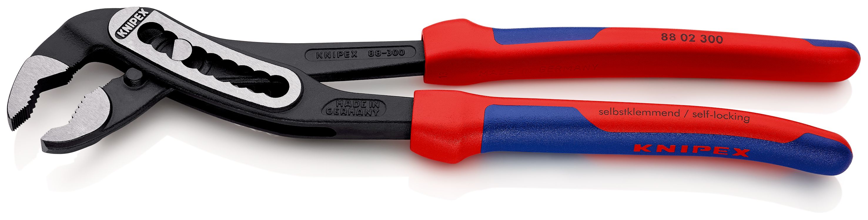 KNIPEX 88 02 300 Alligator® Instalatérské kleště s vícekomponentními rukojeťmi atramentované na černo 300 mm