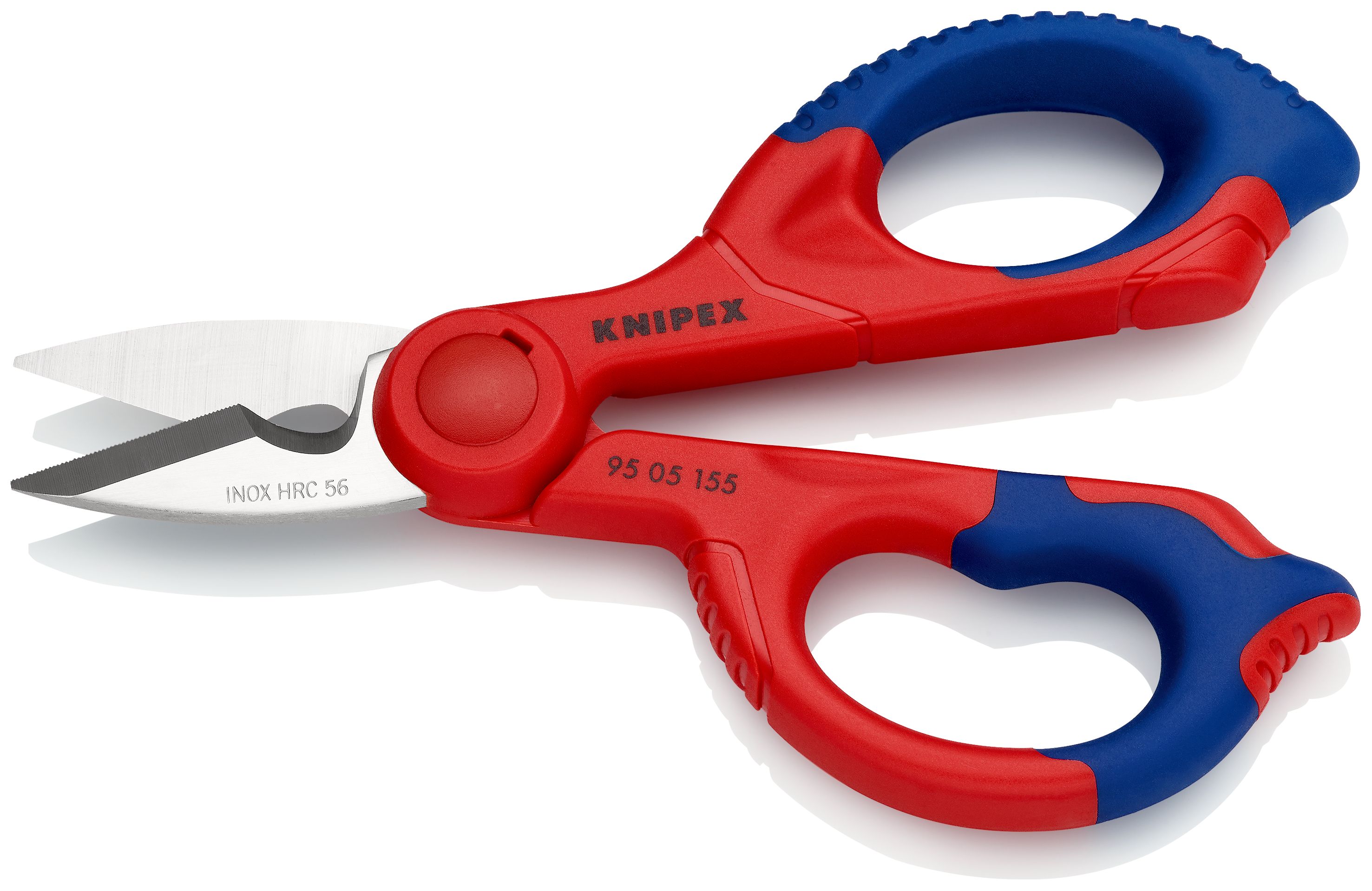 KNIPEX 95 05 155 SB Elektrikářské nůžky s vícesložkovými návleky, zesílenými skelným vláknem 155 mm