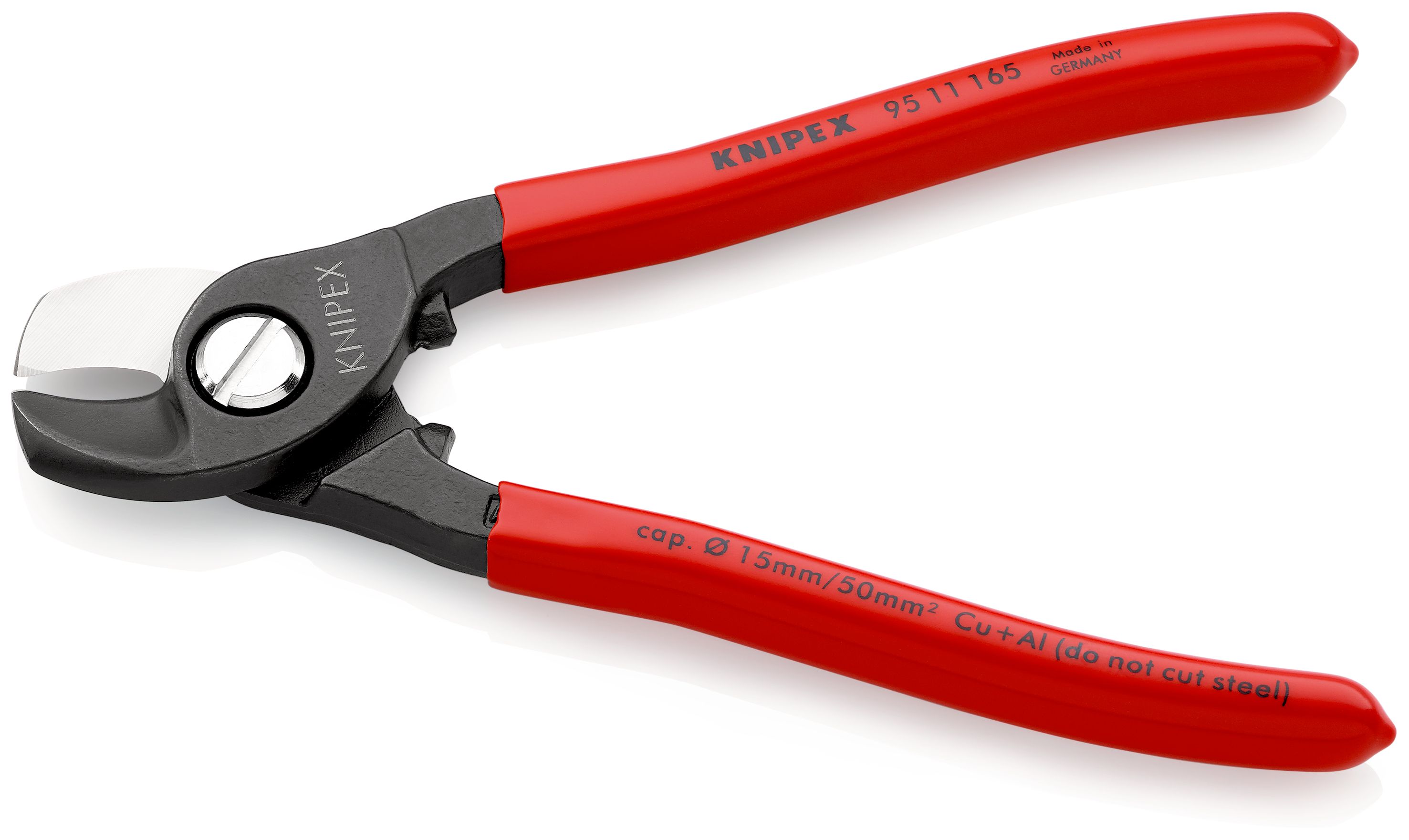 KNIPEX 95 11 165 Kabelové nůžky potaženo plastem leštěné 165 mm