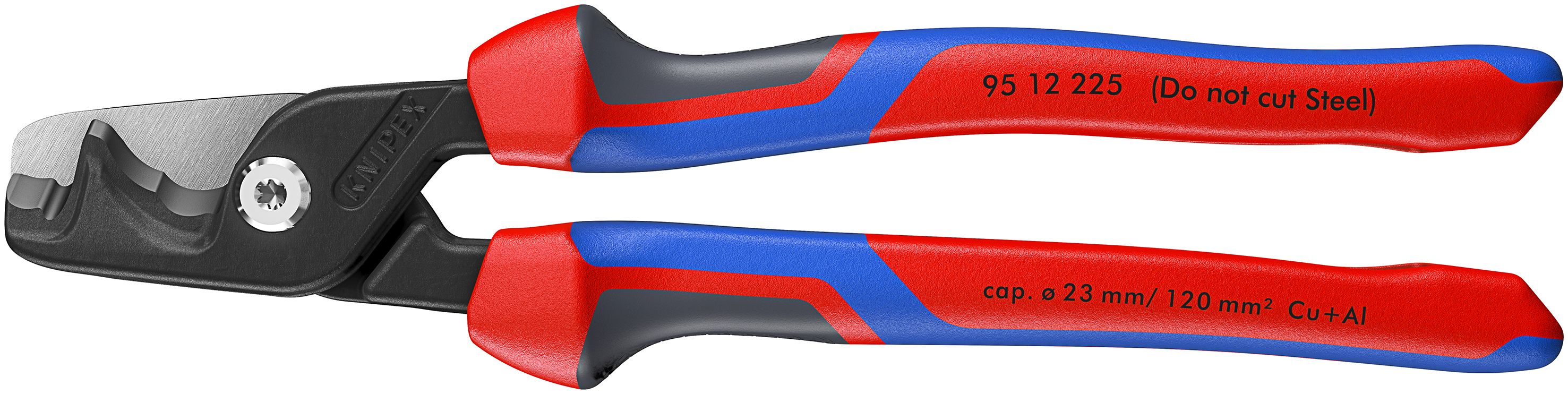 KNIPEX 95 12 225 StepCut® XL Nůžky na kabely s krokovým řezem s komfortní rukojeti leštěné 232 mm