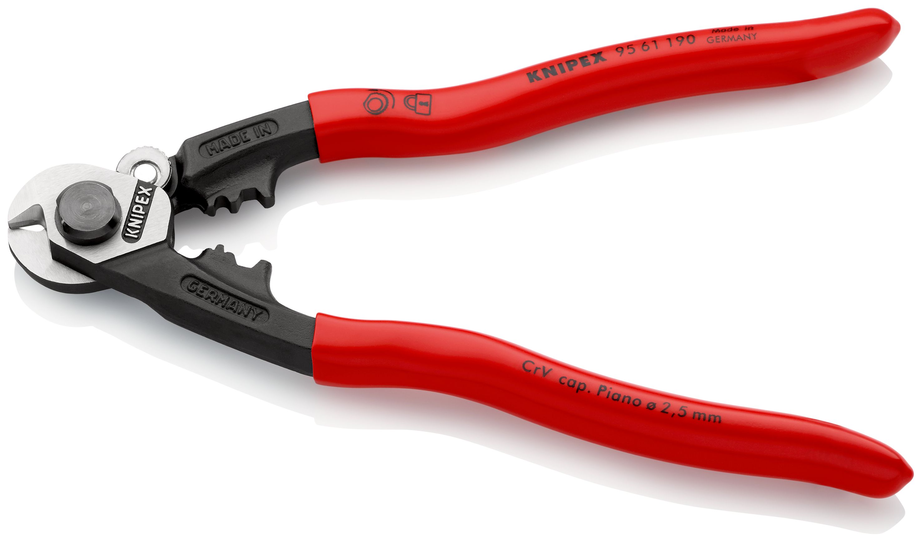 KNIPEX 95 61 190 Nůžky na dratěná lanka kováno potaženo plastem 190 mm