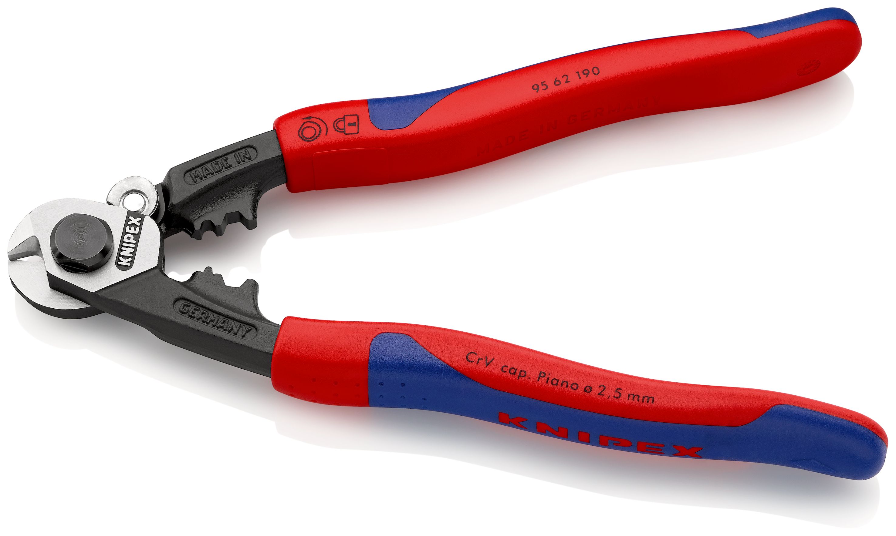 KNIPEX 95 62 190 Nůžky na dratěná lanka kováno s vícekomponentními rukojeťmi 190 mm