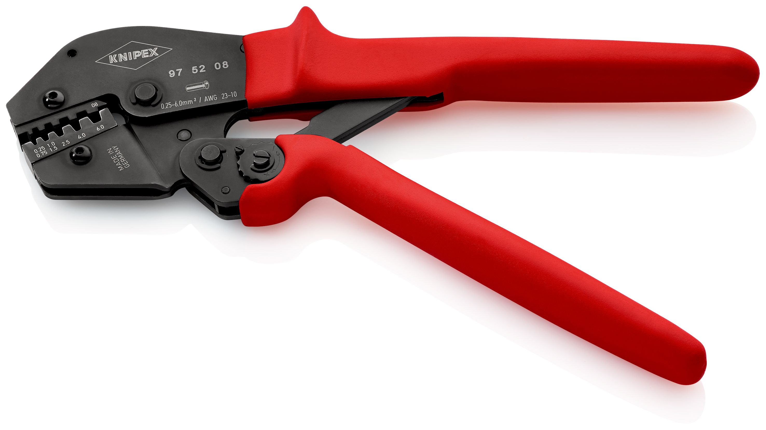 KNIPEX 97 52 08 Lisovací kleště také pro obsluhu oběma rukama s povlaky z umělé hmoty bránícími sklouznutí leštěné 250 mm