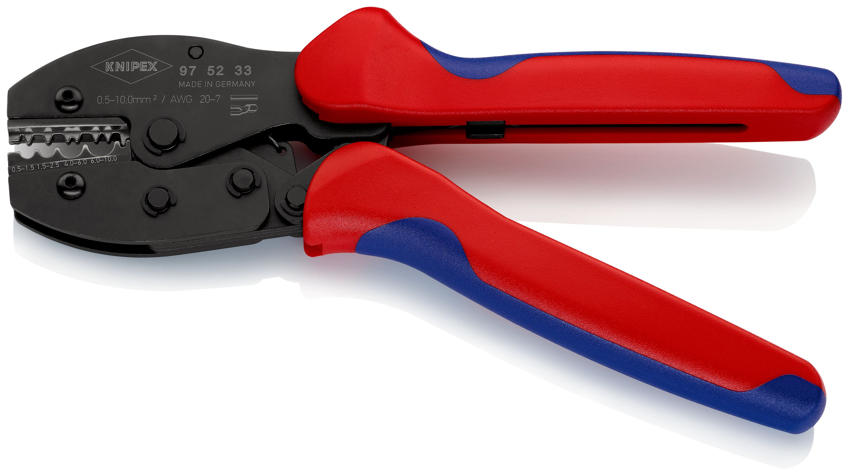 KNIPEX 97 52 33 PreciForce® Lisovací kleště s vícekomponentními rukojeťmi leštěné 220 mm