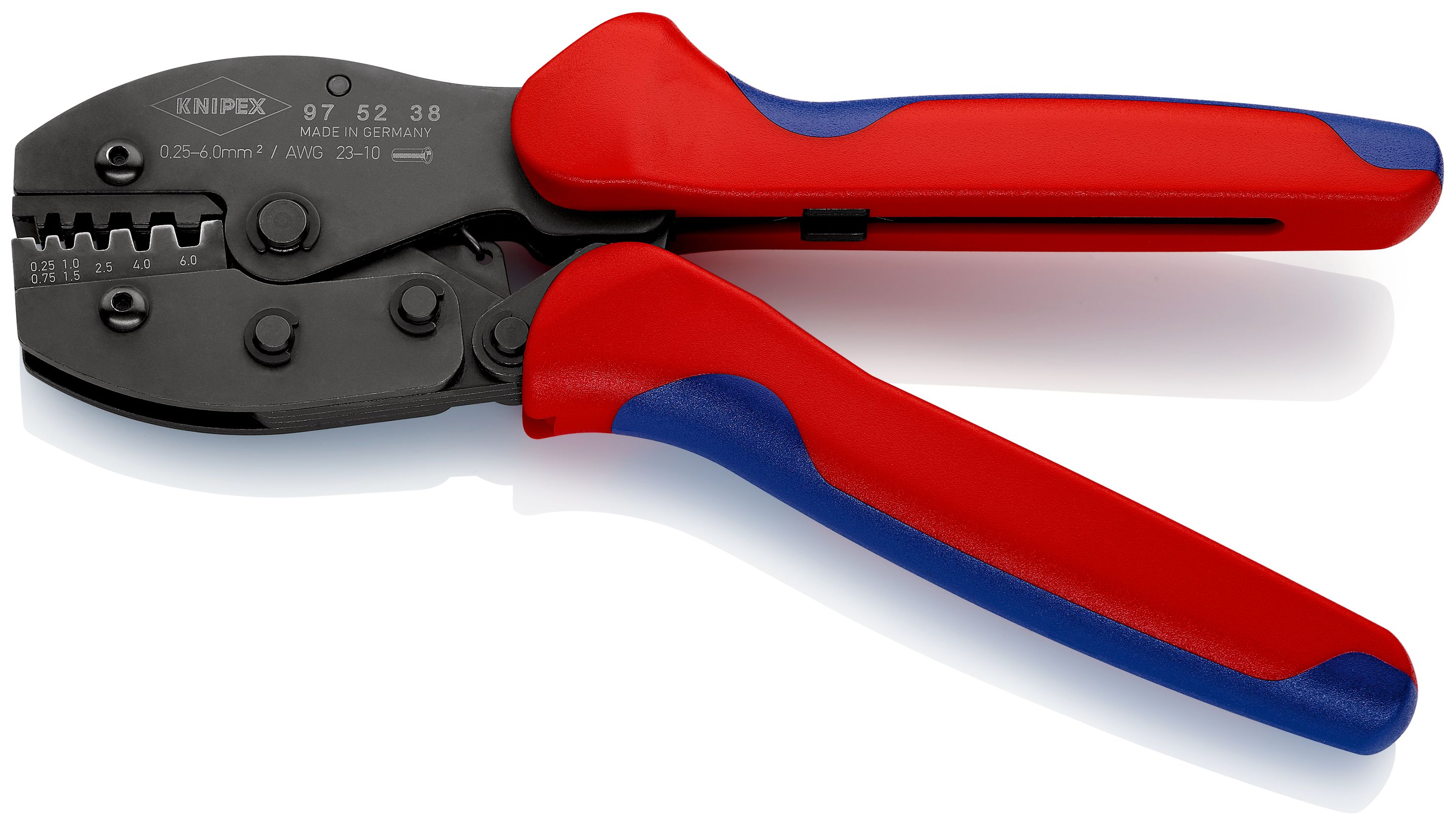 KNIPEX 97 52 38 PreciForce® Lisovací kleště s vícekomponentními rukojeťmi leštěné 220 mm