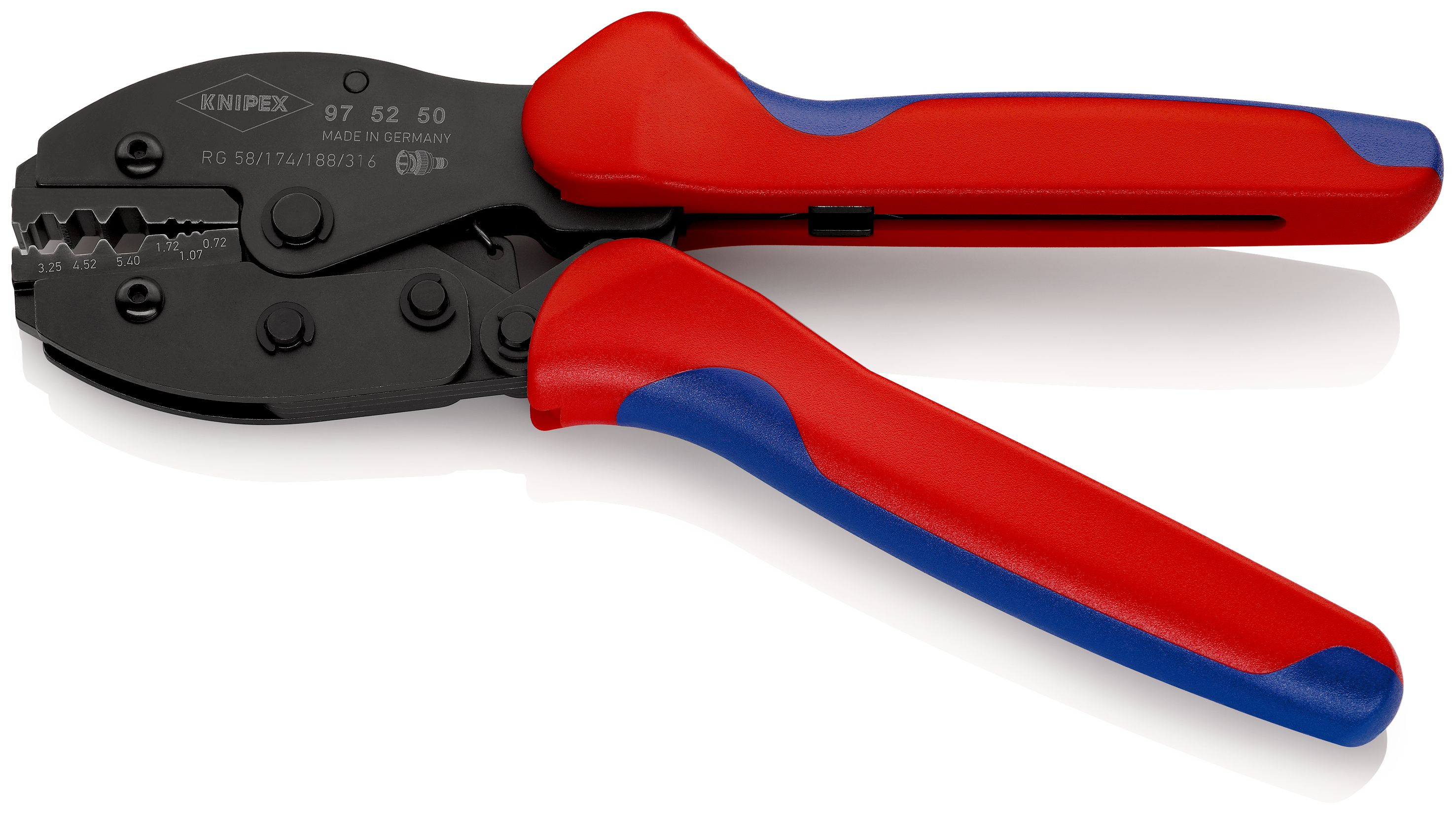 KNIPEX 97 52 50 PreciForce® Lisovací kleště s vícekomponentními rukojeťmi leštěné 220 mm