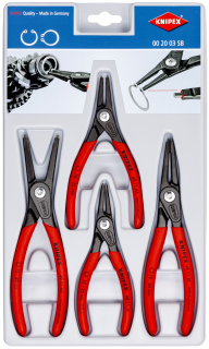 KNIPEX 00 20 03 SB Sada precizních kleští na pojistné kroužky 4-dílný