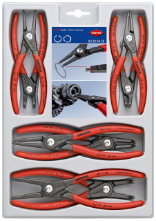 KNIPEX 00 20 04 SB Sada precizních kleští na pojistné kroužky 8-dílná
