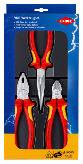 KNIPEX 00 20 12 Elektro set VDE 1 x 03 06 180, 1 x 26 16 200, 1 x 70 06 160
