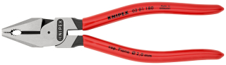 KNIPEX 02 01 180 Silové kombinované kleště potaženo plastem atramentované na černo 180 mm