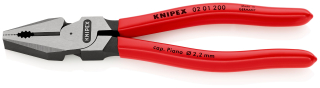 KNIPEX 02 01 200 Silové kombinované kleště potaženo plastem atramentované na černo 200 mm