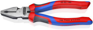 KNIPEX 02 02 180 Silové kombinované kleště s komfortní rukojeti atramentované na černo 180 mm