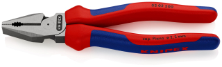 KNIPEX 02 02 200 Silové kombinované kleště s vícekomponentními rukojeťmi atramentované na černo 200 mm