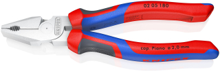 KNIPEX 02 05 180 Silové kombinované kleště s komfortní rukojeti chromované 184 mm