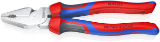 KNIPEX 02 05 225 Silové kombinované kleště s komfortní rukojeti chromované 225 mm