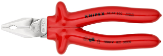 KNIPEX 02 07 200 Silové kombinované kleště izolace nanášená ponorem, zkoušeno podle norem VDE chromované 200 mm