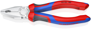 KNIPEX 03 05 180 Kombinované kleště s komfortní rukojeti chromované 180 mm