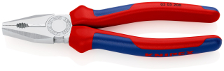 KNIPEX 03 05 200 Kombinované kleště s vícekomponentními rukojeťmi chromované 200 mm