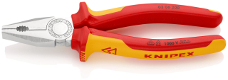 KNIPEX 03 06 200 Kombinované kleště izolované vícesložkovými návleky, certifikace VDE chromované 200 mm