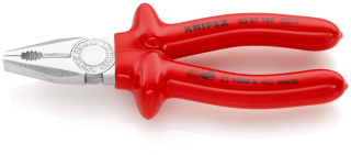 KNIPEX 03 07 180 Kombinované kleště izolace nanášená ponorem, zkoušeno podle norem VDE chromované 180 mm