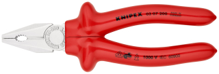 KNIPEX 03 07 200 Kombinované kleště izolace nanášená ponorem, zkoušeno podle norem VDE chromované 200 mm