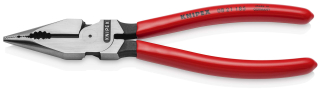KNIPEX 08 21 185 Kombinované úzké ploché kleště potaženo plastem atramentované na černo 185 mm