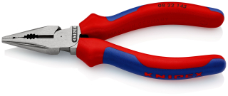 KNIPEX 08 22 145 Kombinované úzké ploché kleště s vícekomponentními rukojeťmi atramentované na černo 145 mm
