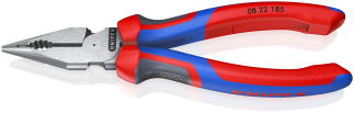 KNIPEX 08 22 185 Kombinované úzké ploché kleště s komfortní rukojeti atramentované na černo 185 mm