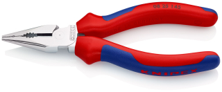 KNIPEX 08 25 145 Kombinované úzké ploché kleště s vícekomponentními rukojeťmi chromované 145 mm