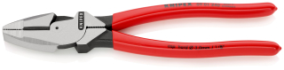 KNIPEX 09 01 240 Silové kombinované kleště "Lineman's Pliers" americký model potaženy neklouzavým plastem atramentované na černo 240 mm