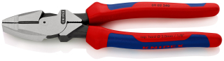 KNIPEX 09 02 240 Silové kombinované kleště "Lineman's Pliers" americký model s vícekomponentními rukojeťmi atramentované na černo 240 mm