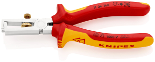 KNIPEX 11 06 160 Odizolovací kleště S otevírací pružinou, univerzální izolované vícesložkovými návleky, certifikace VDE chromované 160 mm