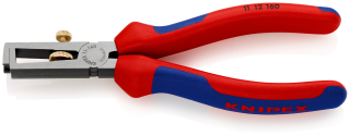 KNIPEX 11 12 160 Odizolovací kleště univerzální s vícekomponentními rukojeťmi atramentované na černo 160 mm