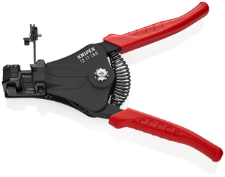 KNIPEX 12 11 180 Odizolovací kleště s tvarovými noži s plastovými návleky rukojetí lakováno na černo 180 mm