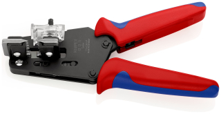 KNIPEX 12 12 11 Přesné odizolovací kleště s tvarovými noži s vícekomponentními rukojeťmi leštěné 195 mm
