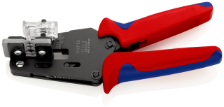 KNIPEX 12 12 12 Přesné odizolovací kleště s tvarovými noži s vícekomponentními rukojeťmi leštěné 195 mm