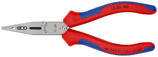 KNIPEX 13 02 160 Elektrikářské kleště s vícekomponentními rukojeťmi atramentované na černo 160 mm