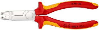 KNIPEX 13 46 165 Odizolovací kleště izolované vícesložkovými návleky, certifikace VDE chromované 165 mm